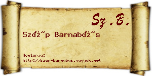 Szép Barnabás névjegykártya