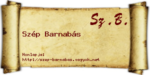 Szép Barnabás névjegykártya